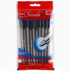 CELLO 10 Count Smooth Stick 1.0mm Black Ballpoint Pens NWT